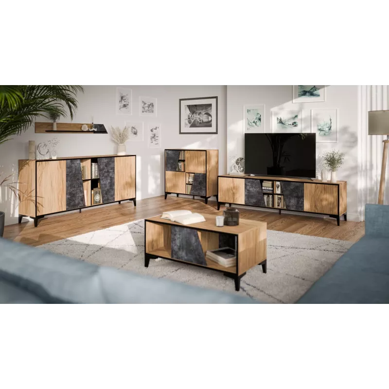 Mesa de centro Cama OVO 90x50xP39 carvalho/betão