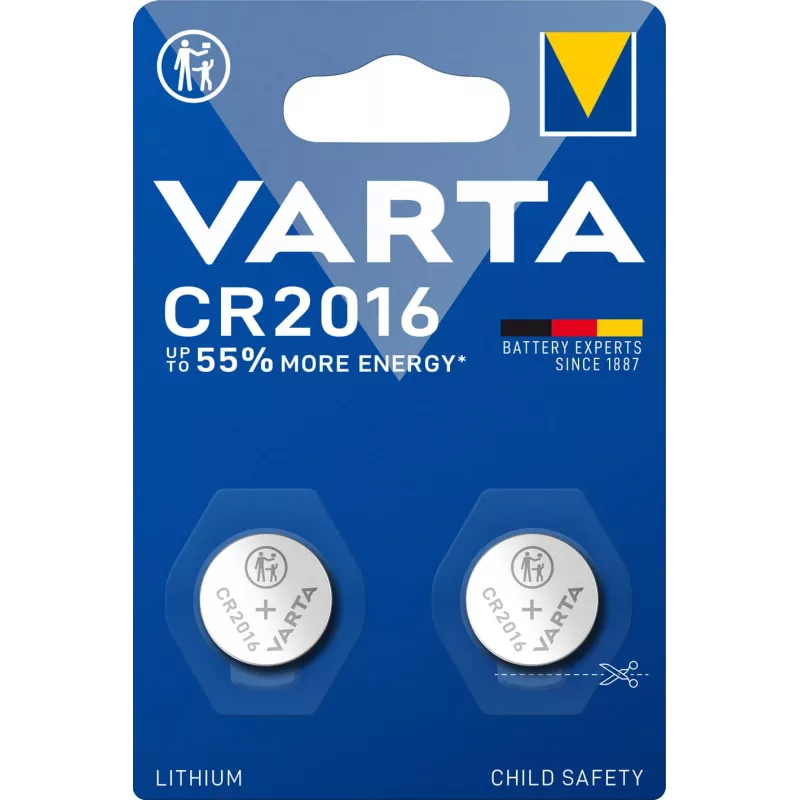 Bateria Varta Electronics CR2016 Lítio 90 mAh 3V VE 2 (06016101402)