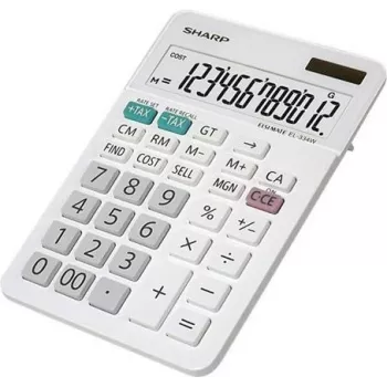 Calculadora Sharp EL-334 W solar/pilha – calculadora básica de bolso com alimentação dupla
