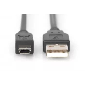 ASM AK-300108-018-S Cabo ASSMANN USB 2.0 HighSpeed CanonType USB A / Mini-USB B (5 pinos) macho 1,8 m