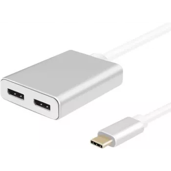 Splitter USB-C helos 288383 — 2 saídas DisplayPort, USB 3.1 Type-C