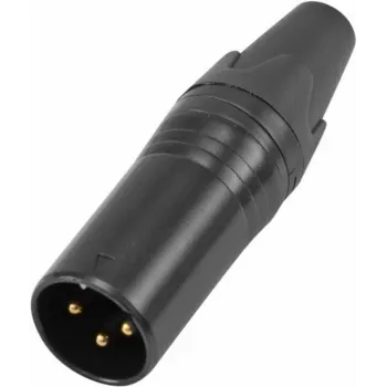 Conector XLR de 3 pinos Omnitronic modelo protegido por IP 30208435, ficha de cabo de áudio macho/fêmea