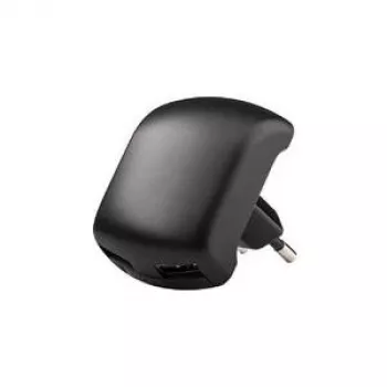 Adaptador de carregamento USB 230V para 2x USB (2A) – carregador de viagem (preto emborrachado)