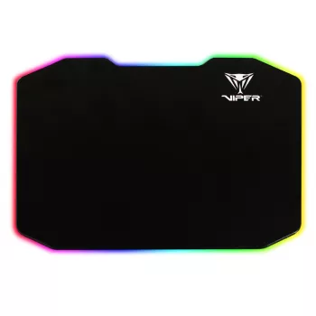 Tapete de rato PATRIOT Viper Gaming preto — polímero/borracha, retroiluminação LED, alimentado por USB, antiderrapante, 353,5×242,7 mm, 5,5 mm de espessura