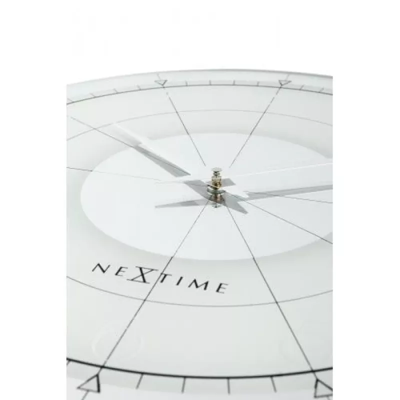 Relógio de parede NeXtime 8125 Fancy Round, Ø43 cm, branco/prateado