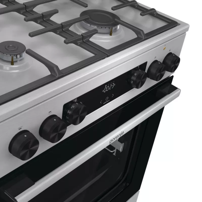 Gorenje GKS6C71XF Fogão independente com forno prateado