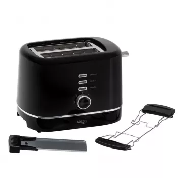 Adler AD 3224b torradeira com suporte para pãezinhos 7 níveis de tostagem preto