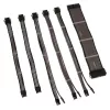 Conjunto de extensão de cabos Kolink Core Adept – revestido a PET, conjunto de 6 peças, 20+4 pinos, 8 pinos, 4+4 pinos, 3×6+2 pinos (300–350 mm)