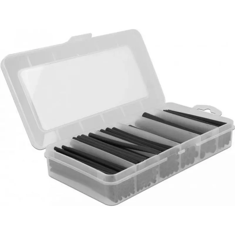 Caixa de sortimento de tubo termorretrátil DeLOCK 20734 preto 116 unid.