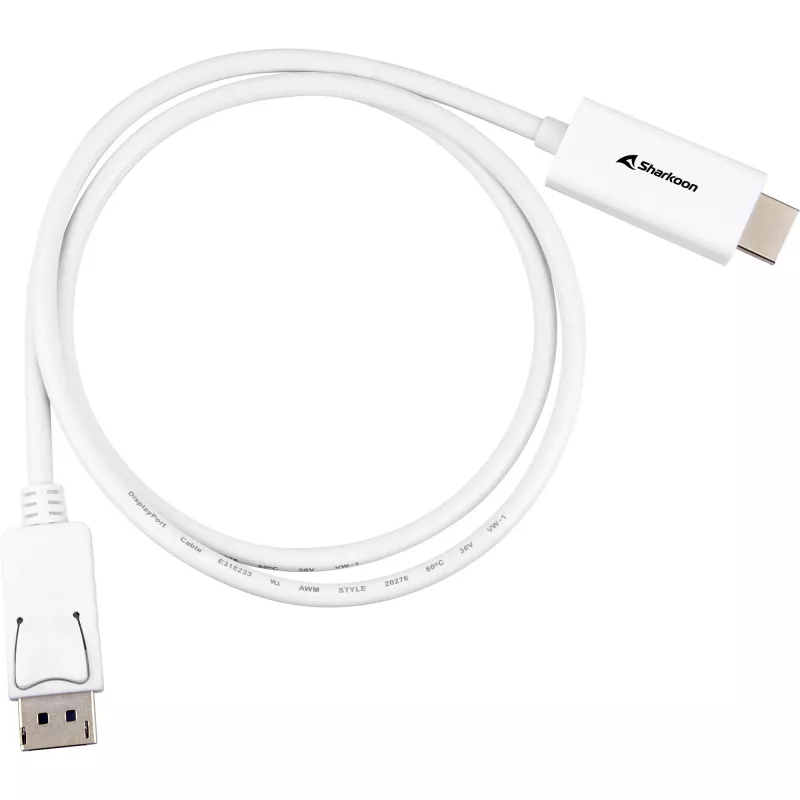 Cabo adaptador DisplayPort 1.2 Sharkoon 4K, 1 m de comprimento