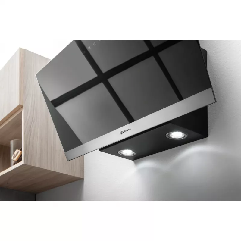 Bauknecht RBHVP 83 LM K exaustor de parede, 80 cm, extração/recirculação, LED, preto/aço inoxidável