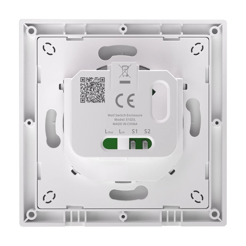Caixa de interruptor de parede Sonoff E1GSL sem N – moldura de montagem para interruptor de parede simples