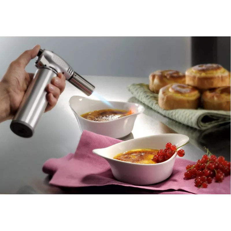GEFU FUEGO Creme Brulee maçarico de cozinha G-35400, preto/aço inoxidável