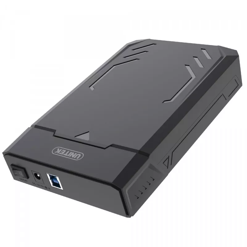 Caixa para HDD/SSD Unitek Y-3035 — SATA 2,5/3,5 polegadas, USB 3.2 Gen 1 (USB Type-B), 6 Gbit/s, preto, adaptador AC