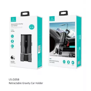 Suporte de telemóvel para automóvel USAMS 4,7-7 polegadas suporte universal para telemóvel no carro suporte por gravidade para smartphone suporte com clipe de ventilação suporte GPS para iPhone Xiaomi Samsung