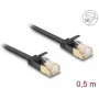 Cabo de rede DeLOCK RJ45 Cat.6A ficha macho para ficha macho U/FTP 0,5 m preto