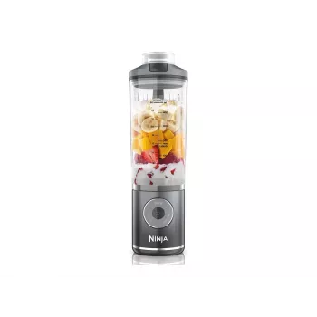 Batedeira portátil Ninja BC251EUGY, recipiente de 0,57 L, bateria de 11,1 V, lâminas de aço inoxidável, transparente/cinzento