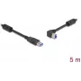 Delock - Cabo USB - USB Type-A (M) para USB Type-B (M) angular à esquerda - USB 3.0 - 5,0 m - até 5 Gbit/s de taxa de transferência de dados, contactos banhados a ouro - preto (81103)
