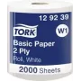 Toalhas de papel Tork 129239, 2 folhas, folhas para dispensador de rolo, utilização universal