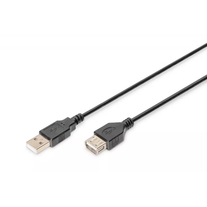 Digitus ASSMANN Basic - Cabo Extensor USB - USB Type-A, 4 pinos (M) - USB Type-A, 4 pinos (F) - 3 m (USB/USB 2.0) - Moldado - Preto (AK-300200-030-S)