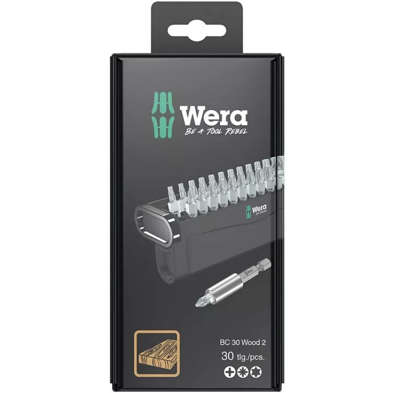 Wera 2 SB Conjunto de pontas para chave de fendas 30 peças Phillips Pozidriv