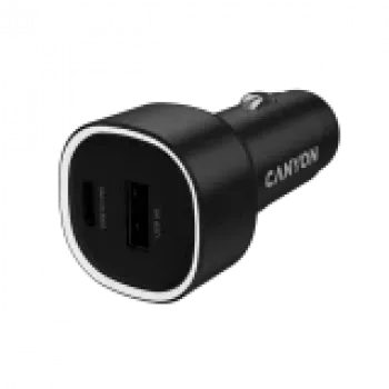 Carregador de automóvel CANYON OnDrive 48 PD 48W USB-A+USB-C preto