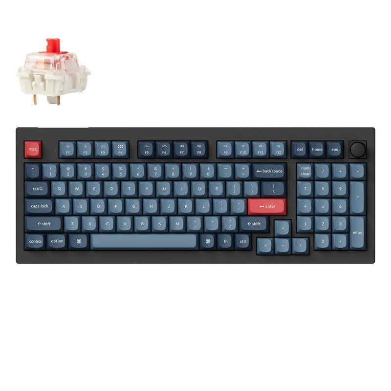 Teclado Keychron V5 Max Universal RF Wireless Bluetooth preto cinzento 96% Mecânico