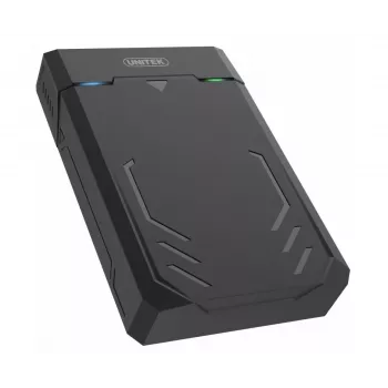 Caixa para HDD/SSD Unitek Y-3035 — SATA 2,5/3,5 polegadas, USB 3.2 Gen 1 (USB Type-B), 6 Gbit/s, preto, adaptador AC