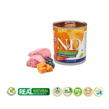 FARMINA N&D Borrego, abóbora e mirtilo Adult ração húmida para cães 285 g
