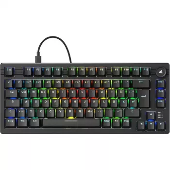 Teclado Sharkoon SGK25 Home USB QWERTZ alemão preto 75% RGB LED