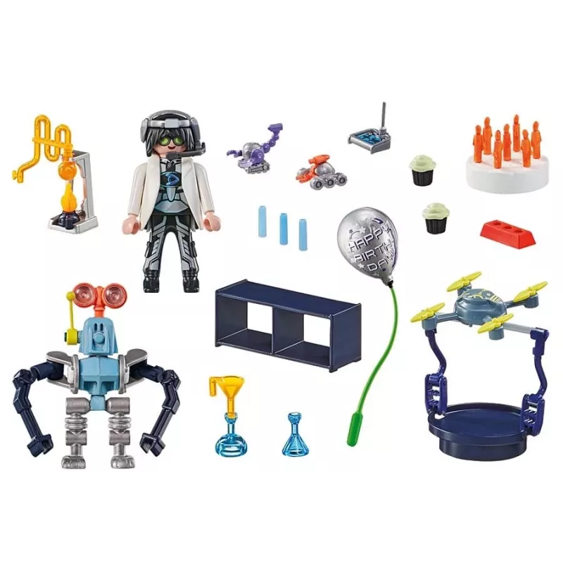 Playmobil 71450 My Life: Investigador com robôs – Festa de ciência no laboratório com drone de transporte e robôs – Divertido artigo de jogo de faz de conta imaginativo