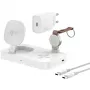 4smarts 540994 Trident estação de carregamento sem fios Qi2 3 em 1 com carregador para Apple Watch, adaptador de corrente de 30 W, compatível com MagSafe, USB-C, carregamento rápido, branca