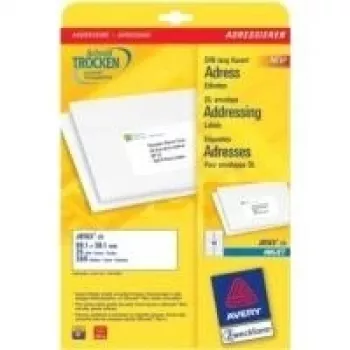 Avery - Etiquetas de endereço - branco - 99,1 x 38,1 mm - 350 etiquetas (25 folhas x 14) (J8163-25)