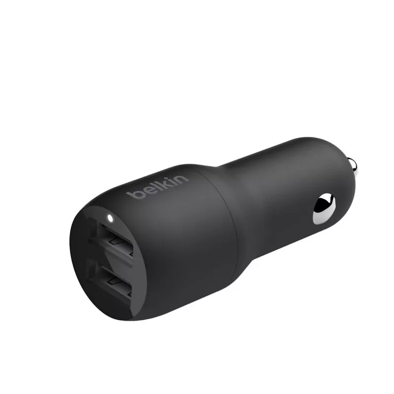 Carregador de Automóvel Dual-USB-A 12W x2 Preto