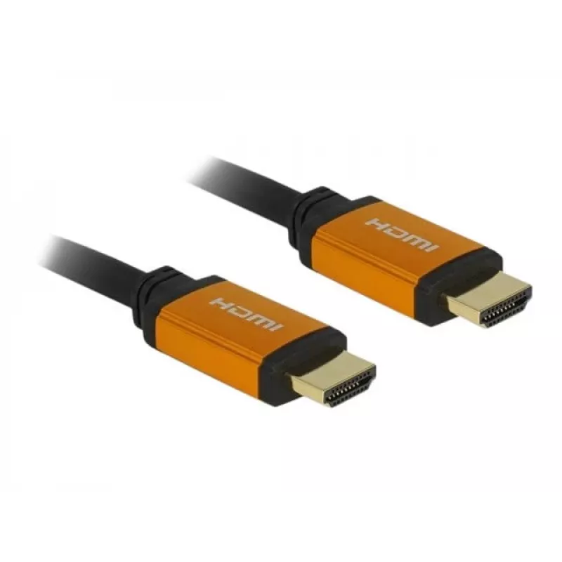 DeLOCK - cabo HDMI - HDMI (M) para HDMI (M) - 50 cm - isolamento triplo - preto, dourado - suporte 8K