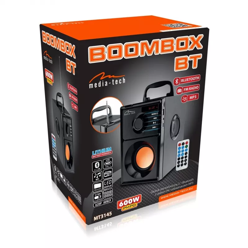 Media-Tech BOOMBOX BT 15 W altifalante estéreo portátil preto
