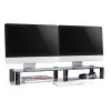 Suporte para monitor MACLEAN MC-936 braço duplo, carga máxima 20 kg, base em vidro temperado