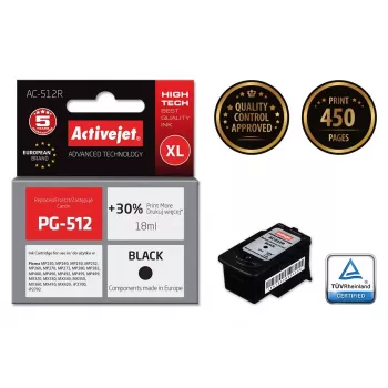 Tinteiro Activejet AC-512R (substituto para Canon PG-512; Premium; 18 ml; preto)