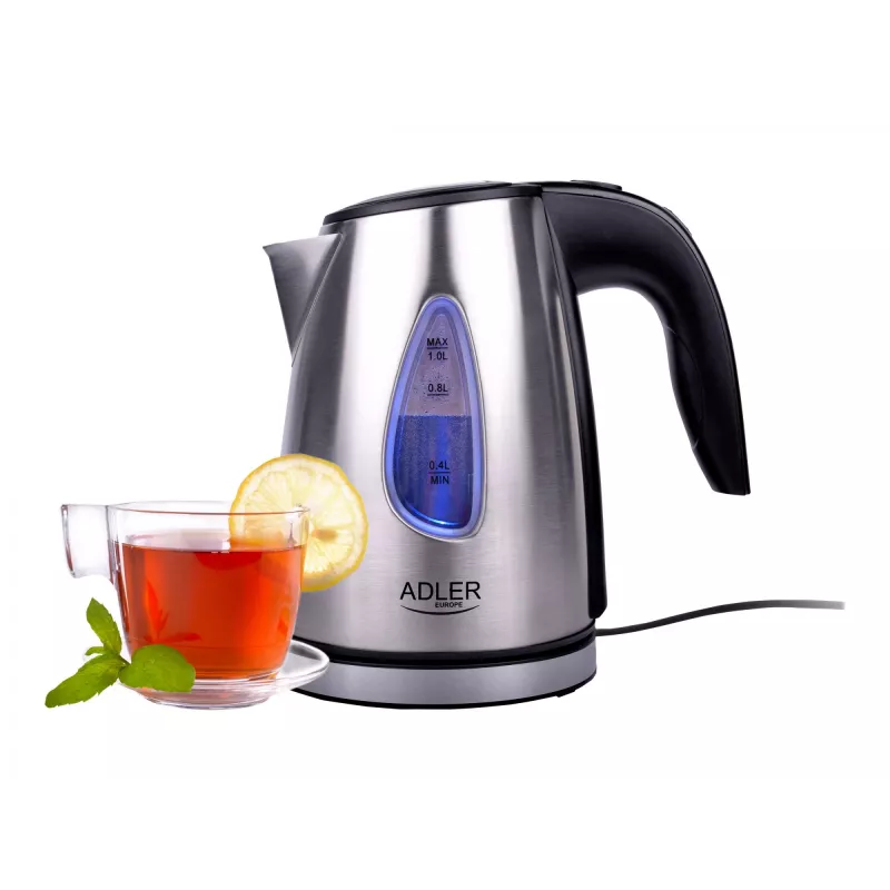 Chaleira elétrica Adler AD 1203 1 L prateada 1630 W