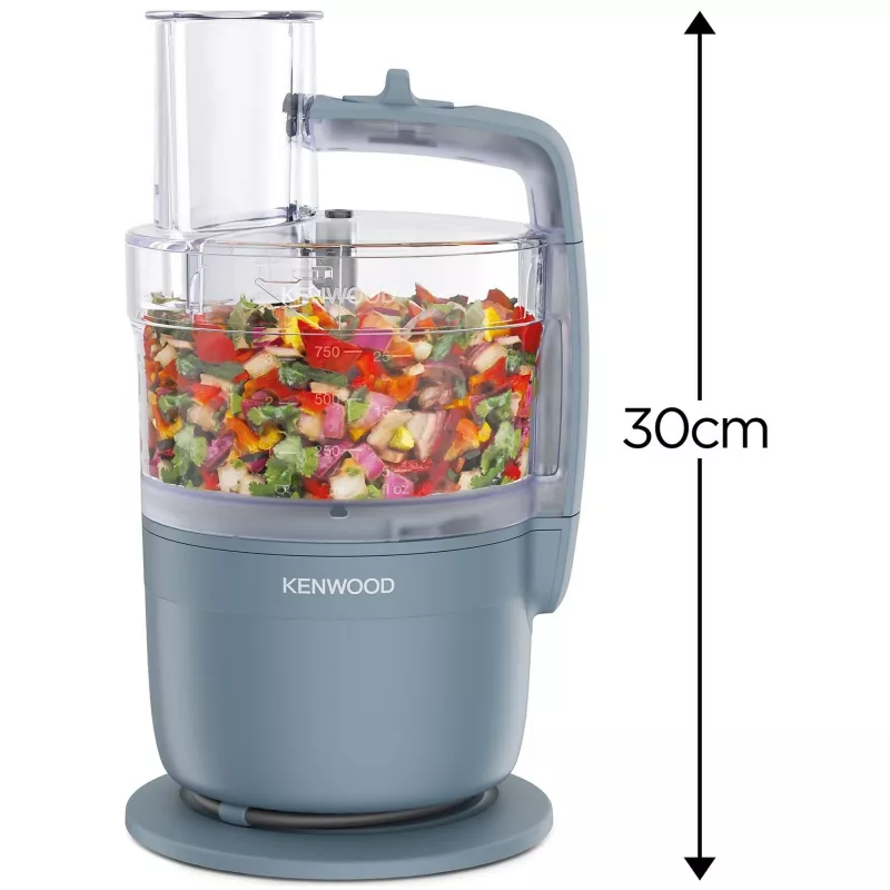 Robot de cozinha Kenwood FDP23.140GY MultiPro Go — picadora compacta portátil, cinzento