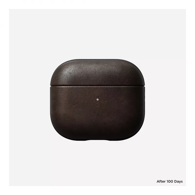 Capa de pele Nomad V3 Rustic Brown para AirPods — proteção em pele para o estojo de carregamento dos AirPods