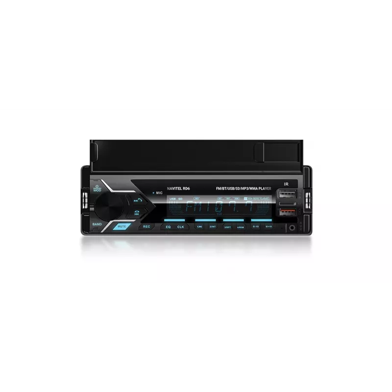 Recetor de multimédia digital para automóvel Navitel RD6 — leitor de áudio 4x45 W, reprodução de fontes digitais e externas, instalação Single-DIN
