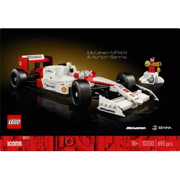 Conjunto LEGO McLaren MP4/4 Ayrton Senna 10330 — modelo LEGO ICONS à escala