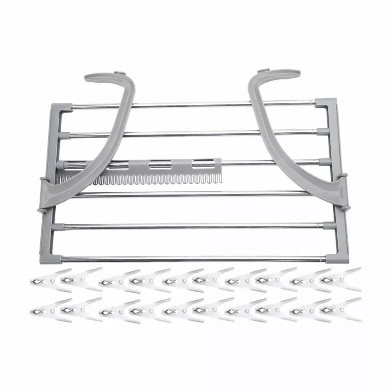 Prateleira Jata HTEN2402 em polipropileno e aço inoxidável dobrável 58×32×4,7 cm
