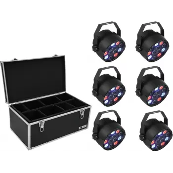 Conjunto de luz LED PAR EUROLITE 20000626, 6×36W RGB, projetores de lavagem de palco