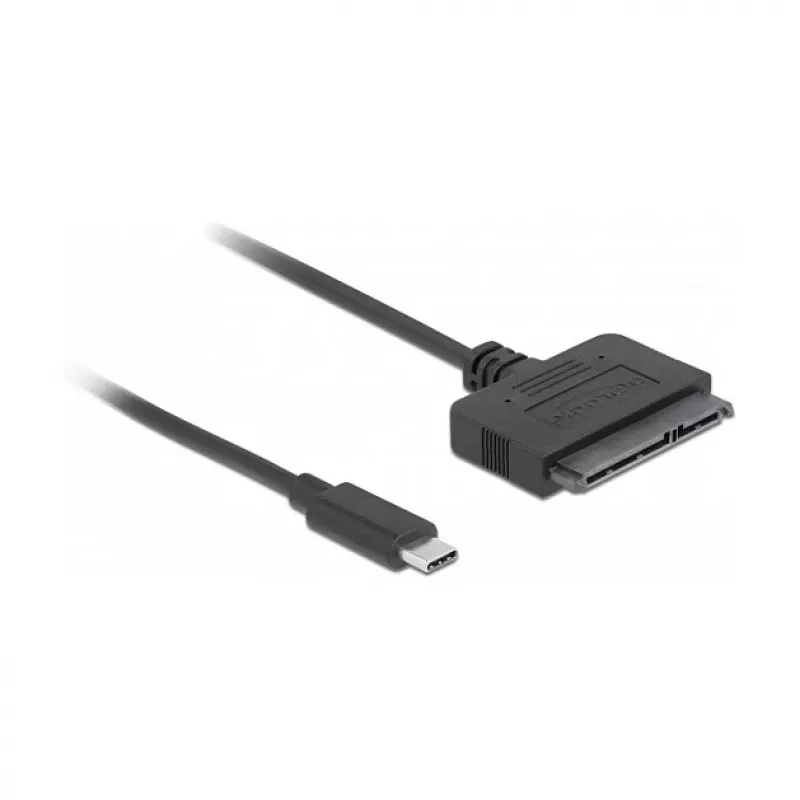 Conversor DeLOCK 63803 USB Type-C para 22 pin SATA 6 Gb/s para SSD / HDD de 2,5 polegadas, ASM235CM, 0,5 m