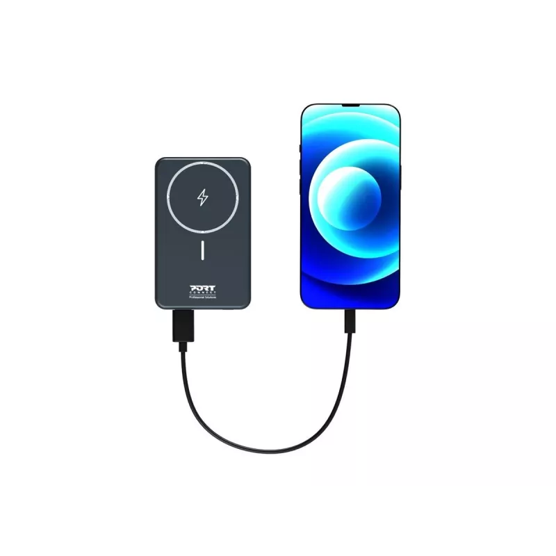 Powerbank Port Designs 907005 10000 mAh carregamento sem fios preto