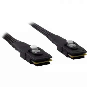 Inter-Tech - Cabo SAS interno - Serial ATA 150/300/600 - 36 PIN 4iMini MultiLane para 36 PIN 4iMini MultiLane - 50 cm - com bloqueio - preto