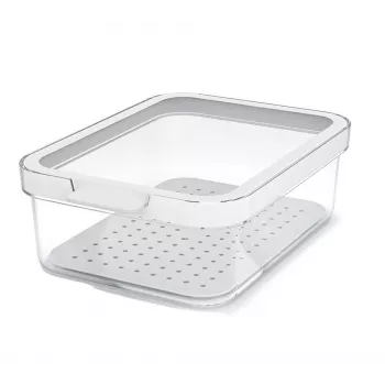 Recipiente de alimentos rotho 1053201100 retangular 1,2 L transparente branco, tecnopolímero, apto para máquina de lavar louça