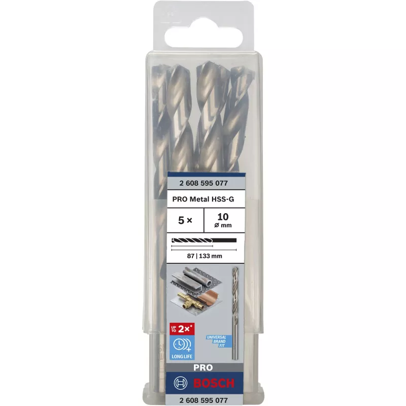 Conjunto de brocas Bosch HSS-G 5 unid. diâmetro 1 cm